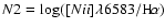 $N2 = {\rm log}([N {\sc ii}]\lambda6583/{\rm H}\!\alpha)$