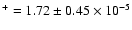 $^{+} = 1.72 \pm 0.45 \times 10^{-5}$