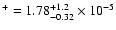 $^{+} = 1.78 ^{+1.2}_{-0.32} \times 10^{-5}$