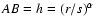 $AB=h=(r/s)^\alpha$