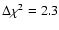 $\Delta \chi^2 = 2.3$