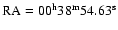 ${\rm RA} = 00^{\rm h}38^{\rm m}54.63^{\rm s}$