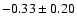 $-0.33\pm0.20$