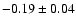 $-0.19\pm0.04$