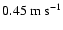$0.45~\rm m~s^{-1}$
