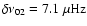 $\delta\nu_{02}=7.1~\rm\mu Hz$