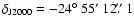 $\delta_{\rm J2000} =
-24{\hbox{$^\circ$ }}55\hbox{$^\prime$ }12\hbox{$.\!\!^{\prime\prime}$ }1$