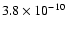 $
3.8\times10^{-10}$