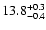 $\rm 13.8^{+0.3}_{-0.4}$