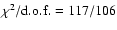 $\chi^{2}{\rm /d.o.f.} = 117/106$