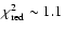 $\chi^{2}_{\rm red} \sim 1.1$