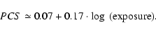 \begin{displaymath}PCS \simeq 0.07+0.17\cdot \log~({\rm exposure}).
\end{displaymath}