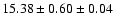$ 15.38 \pm 0.60 \pm 0.04 $