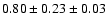 $ 0.80 \pm 0.23 \pm 0.03 $