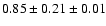 $ 0.85 \pm 0.21 \pm 0.01 $