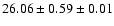 $ 26.06 \pm 0.59 \pm 0.01 $