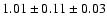 $ 1.01 \pm 0.11 \pm 0.03 $