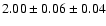 $ 2.00 \pm 0.06 \pm 0.04 $
