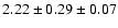 $ 2.22 \pm 0.29 \pm 0.07 $