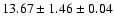 $ 13.67 \pm 1.46 \pm 0.04 $