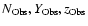 $N_{\rm Obs}, Y_{\rm Obs}, z_{\rm Obs}$