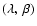 $(\lambda,~ \beta)$