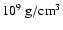 $10^{9}~{\rm g/cm^{3}}$