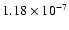 $1.18\times 10^{-7}$