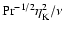${\rm Pr}^{-1/2}\eta_{\rm K}^{2}/\nu$