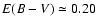 $E(B-V)\simeq0.20$