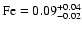 $\rm Fe = 0.09^{+0.04}_{-0.02}$