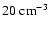 $20~{\rm cm}^{-3}$