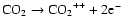 ${\rm CO_2} \rightarrow {\rm CO_2}^{++} + 2 {\rm e}^- $