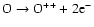 ${\rm O} \rightarrow {\rm O}^{++} + 2 {\rm e}^- $