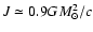 $J\simeq 0.9GM_\odot^2/c$