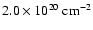 $2.0\times 10^{20}~\rm {cm}^{-2}$
