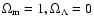 $\Omega_{\rm m}=1,\Omega_{\Lambda}=0$