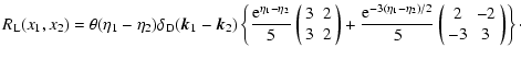 $\displaystyle {R_{\rm L}(x_1,x_2) = \theta(\eta_1-\eta_2) \delta_{\rm D}({\vec ...
...}{5} \left(\begin{array}{cc} 2 & -2 \\  -3 & 3 \end{array}\right)
\right\}\cdot$