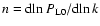 $n={\rm d}\!\ln P_{\rm L0}/{\rm d}\!\ln k$
