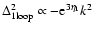 $\Delta_{\rm 1 loop}^2 \propto - {\rm e}^{3\eta_1} k^2$