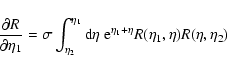 \begin{displaymath}\frac{\partial R}{\partial\eta_1} = \sigma \int_{\eta_2}^{\et...
...d}\eta
\; {\rm e}^{\eta_1+\eta} R(\eta_1,\eta) R(\eta,\eta_2)
\end{displaymath}