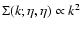 $\Sigma(k;\eta,\eta)\propto k^2$