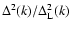 $\Delta ^2(k)/\Delta ^2_{\rm L}(k)$