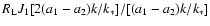 $R_{\rm L} J_1[2(a_1-a_2)k/k_*]/[(a_1-a_2)k/k_*]$