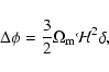 \begin{displaymath}\Delta \phi = \frac{3}{2} \Omega_{\rm m}{\cal H}^2 \delta ,
\end{displaymath}