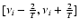 $[\nu_i - \frac{2}{T}, \nu_i + \frac{2}{T}]$
