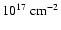 $ 10^{17}~\mbox{cm}^{-2}$