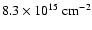 $ 8.3\times10^{15}~\mbox{cm}^{-2}$