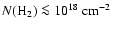 $N({\rm H}_2)\la10^{18}~{\rm cm}^{-2}$