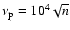 $\nu_{\rm p}=10^4\sqrt{n}$